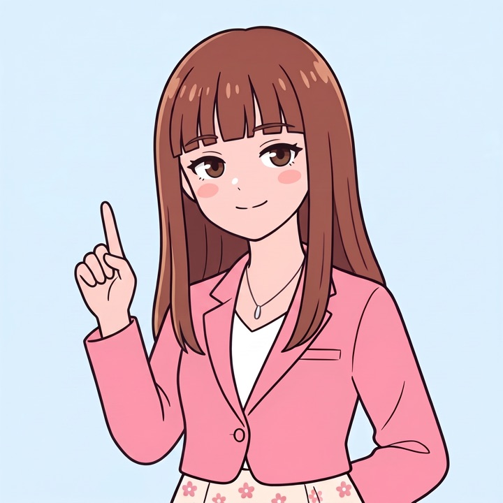 人差し指を立てて説明する月岡ひなた